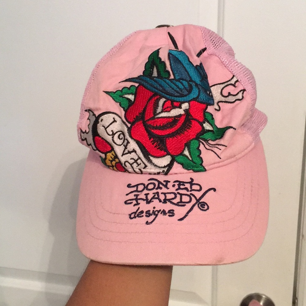 Pink Ed Hardy hat